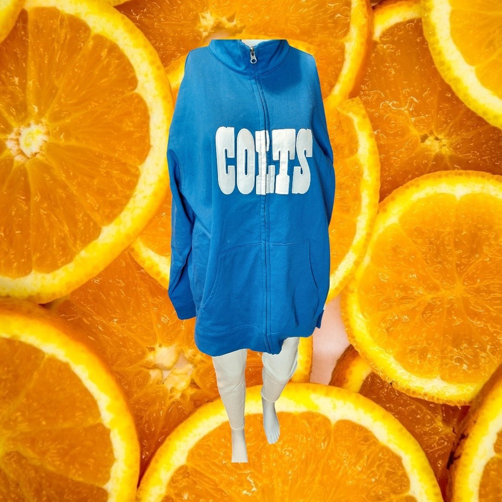NFL Team Apparel‎ Indianapolis Colts Full Zip Sweatshirt Blue White Mens XL